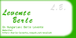 levente berle business card